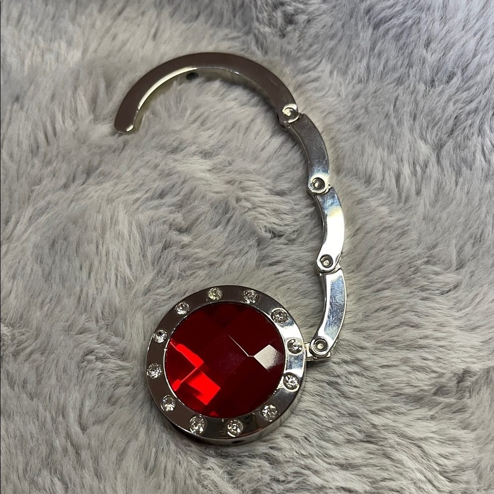 Elegant Red Crystal Purse Hook